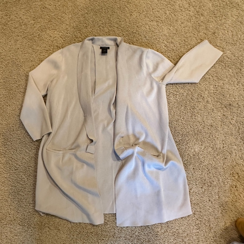 Ann Taylor Blazer Cardigan / Coatigan in Silver